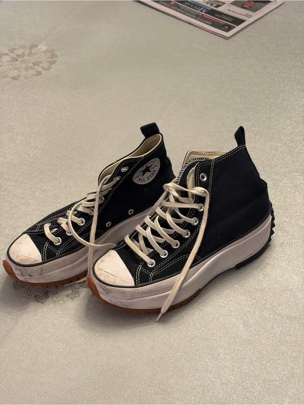 Converse Black and White Platform High-Top Sneakers